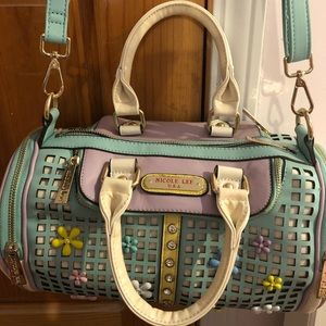 Nicole Lee Selina Floral Pastel Barrel Bag